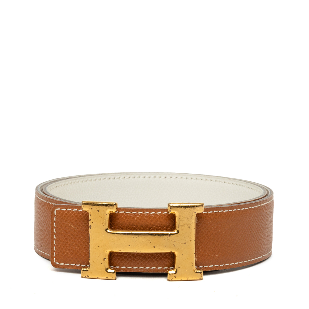 Pre-Loved Hermes Courchevel Constance H Reversible Belt